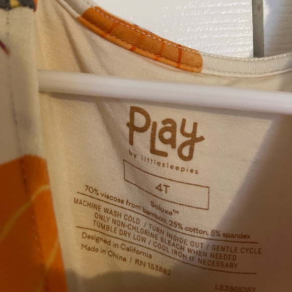 Little Sleepies Play Dress in Orange and White and all things fall - Picture 4 of 4